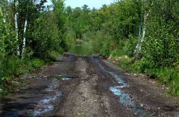 A flooded road